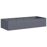 Planter Anthracite 200x80x40 cm Steel - Front View