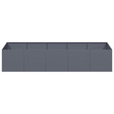 Planter Anthracite 200x80x40 cm Steel - Top-Down View