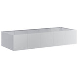 Planter 200x80x40 cm Galvanised Steel - Front View