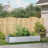 Planter 200x80x40 cm Galvanised Steel - Side View