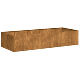 Planter Rusty 200x80x40 cm Weathering Steel - Front View