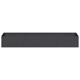Planter Black 280x80x40 cm Steel - Top-Down View