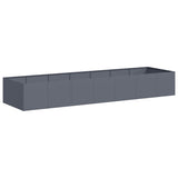 Planter Anthracite 280x80x40 cm Steel - Front View