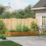 Planter Rusty 280x80x40 cm Weathering Steel - Side View