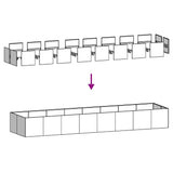 Planter Black 360x80x40 cm Steel - Rear View