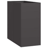 Planter Black 40x80x80 cm Steel - Front View