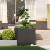 Planter Black 80x80x80 cm Steel - Side View