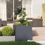 Planter Anthracite 80x80x80 cm Steel - Side View
