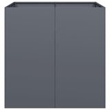 Planter Anthracite 80x80x80 cm Steel - Top-Down View