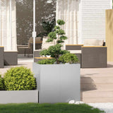 Planter 80x80x80 cm Galvanised Steel - Side View