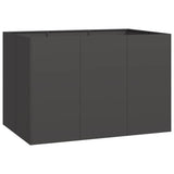 Planter Black 120x80x80 cm Steel - Front View