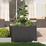 Planter Black 120x80x80 cm Steel - Side View