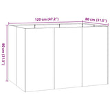 Planter Black 120x80x80 cm Steel