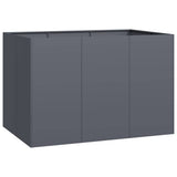 Planter Anthracite 120x80x80 cm Steel - Front View