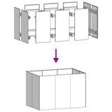Planter 120x80x80 cm Galvanised Steel - Rear View