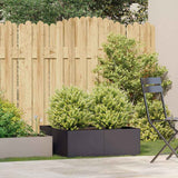 Planter Black 80x80x30 cm Steel - Side View