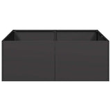Planter Black 80x80x30 cm Steel - Top-Down View