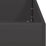 Planter Black 80x80x30 cm Steel - Close-Up Angle