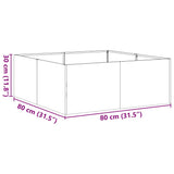 Planter Anthracite 80x80x30 cm Steel