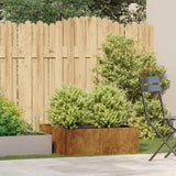 Planter Rusty 80x80x30 cm Weathering Steel - Side View