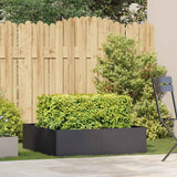 Planter Black 100x100x30 cm Steel - Side View