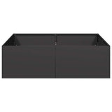 Planter Black 100x100x30 cm Steel - Top-Down View