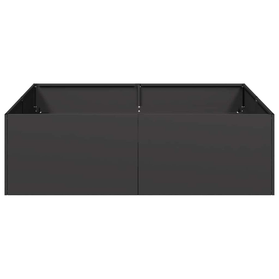Planter Black 100x100x30 cm Steel