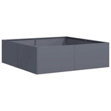 Planter Anthracite 100x100x30 cm Steel - Front View