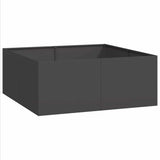 Planter Black 100x100x40 cm Steel - Front View