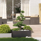 Planter Black 100x100x40 cm Steel - Side View
