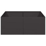 Planter Black 100x100x40 cm Steel - Top-Down View