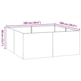 Planter Black 100x100x40 cm Steel - Extra Image