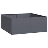 Planter Anthracite 100x100x40 cm Steel - Front View