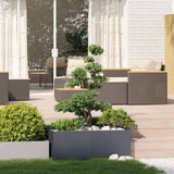 Planter Anthracite 100x100x40 cm Steel - Side View