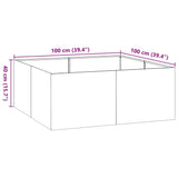 Planter Anthracite 100x100x40 cm Steel - Extra Image