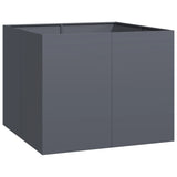 Planter Anthracite 100x100x80 cm Steel - Front View