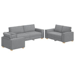 Sofa 3 pcs Light Grey Linen-blend fabric