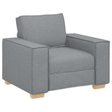 Sofa 3 pcs Light Grey 220 x 80 x 84 cm Linen-blend fabric