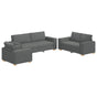 Sofa 3 pcs Dark Grey Linen-blend fabric