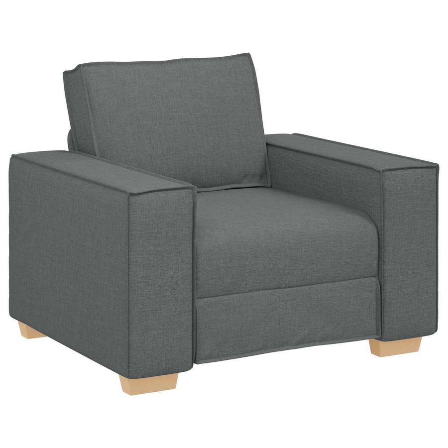 Sofa 3 pcs Dark Grey Linen-blend fabric