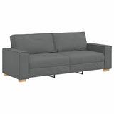 Sofa 3 pcs Dark Grey 220 x 80 x 84 cm Linen-blend fabric - Rear View