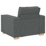 Sofa 3 pcs Dark Grey 220 x 80 x 84 cm Linen-blend fabric - Close-Up Angle