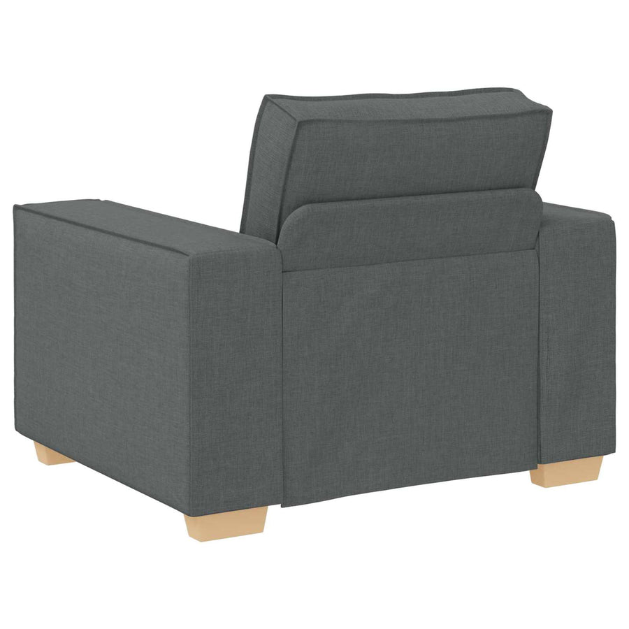 Sofa 3 pcs Dark Grey Linen-blend fabric