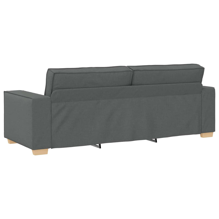 Sofa 3 pcs Dark Grey Linen-blend fabric