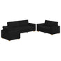 Sofa 3 pcs Black Linen-blend fabric