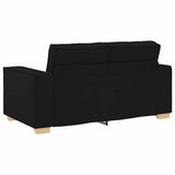 Sofa 3 pcs Black 220 x 80 x 84 cm Linen-blend fabric