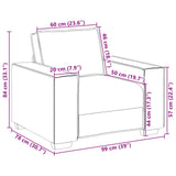 Sofa 3 pcs Black 220 x 80 x 84 cm Linen-blend fabric - Extra Image