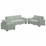 Sofa 3 pcs Light Grey 220 x 80 x 84 cm Linen-blend fabric