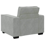 Sofa 3 pcs Light Grey 220 x 80 x 84 cm Linen-blend fabric - Close-Up Angle