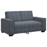 3 Piece Sofa Set with Cushions Dark Grey Velvet - 45-Degree Angle